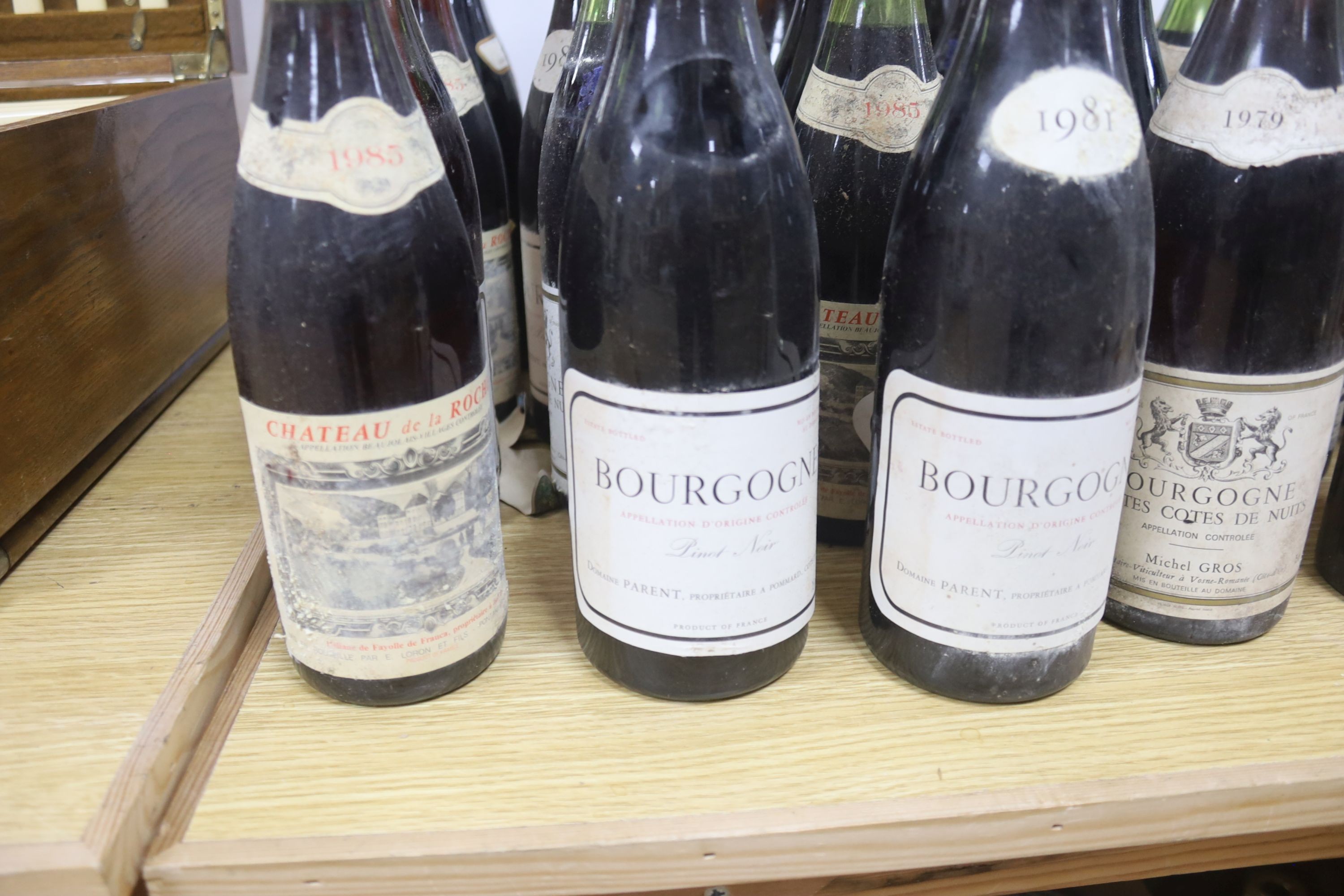 A quantity of mixed French Burgundy and Bordeaux and other red wines from 1969 and later, 33 in total, including one Château Cissac Cru Bourgeois 1969